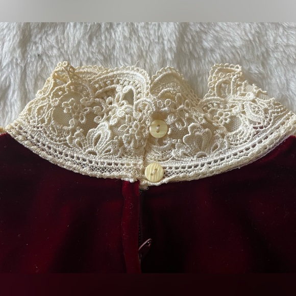 Vtg Jessica McClintock Velvet Hand Beaded Sequin Evening Gown Dress Burgundy 14 - Picture 10 of 17